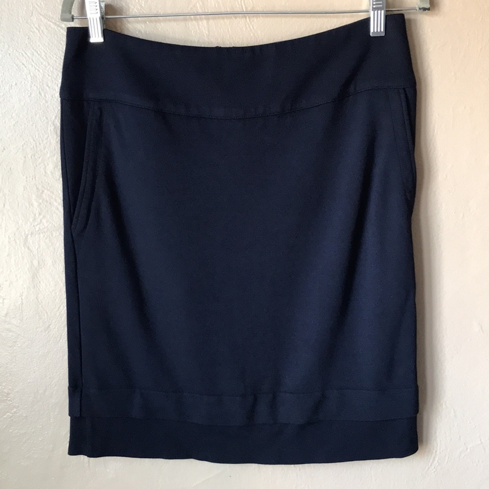 CAbi Lido Tiered Navy Pencil Skirt Size 6